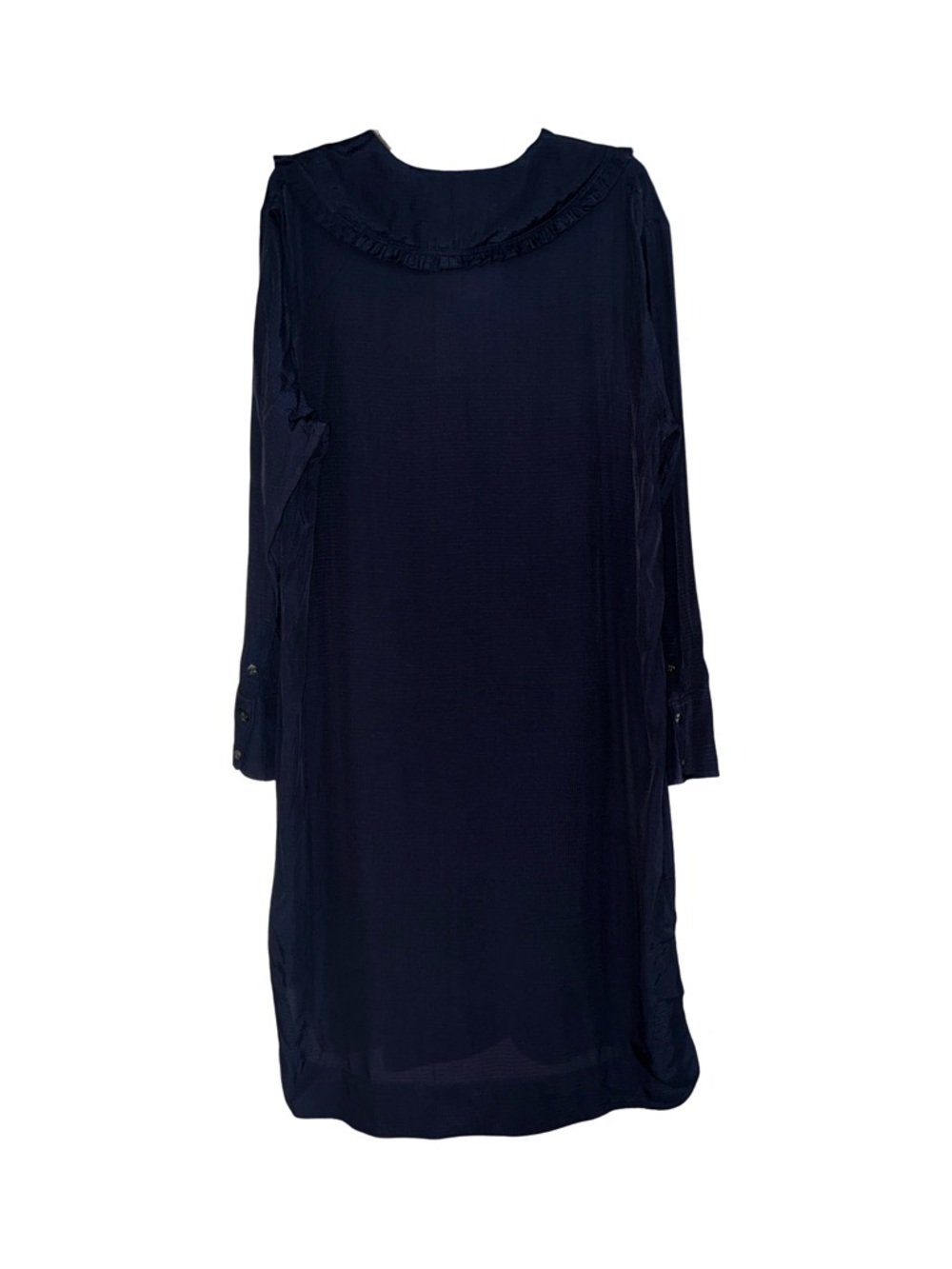 GANNI Ripstop Oversized Shirt Dress Sky Captain Navy Blue large XL New - Picture 3 of 11